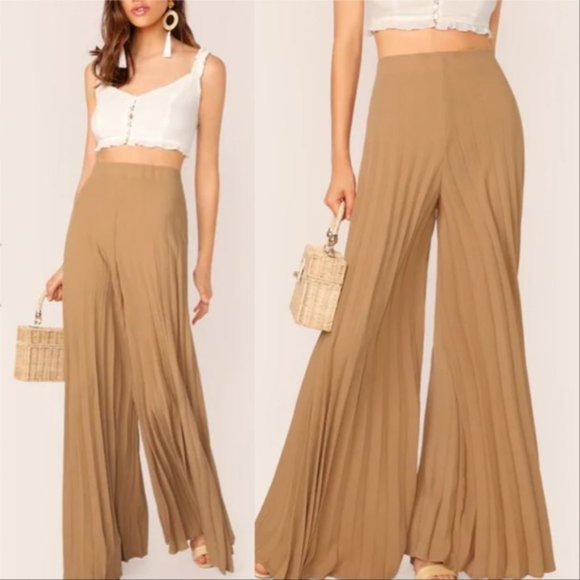 CHIC DOLLZ Pleated Pants - Tan - Picture 2 of 3